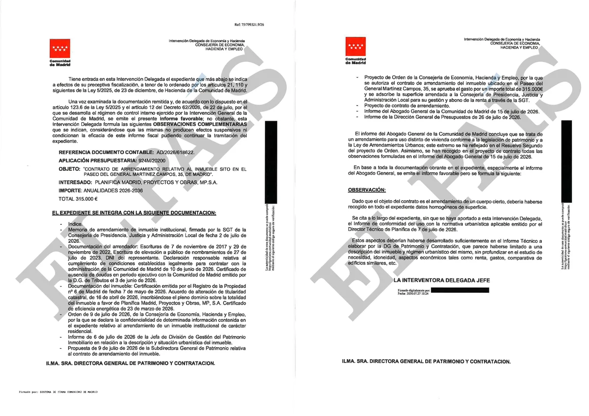 Un informe interno del Gobierno de Ayuso afirma que la apuesta por el ático no estaba “suficientemente” explicada
