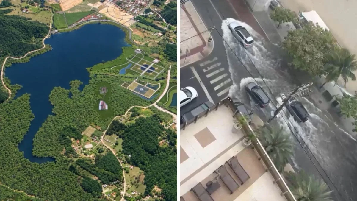 Com investimento de R$ 95 milhões, megaparque com dique de 1,6 km e 7,6 metros para armazenar água e conter enchentes em Balneário Camboriú ganha nova etapa