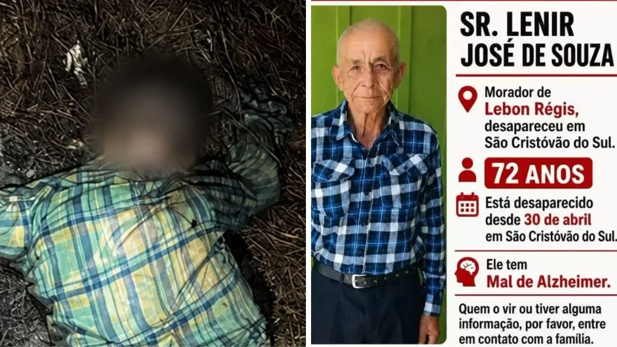 Corpo achado por colhedor de pinhão é identificado como o de idoso com Alzheimer desaparecido há 3 meses em SC
