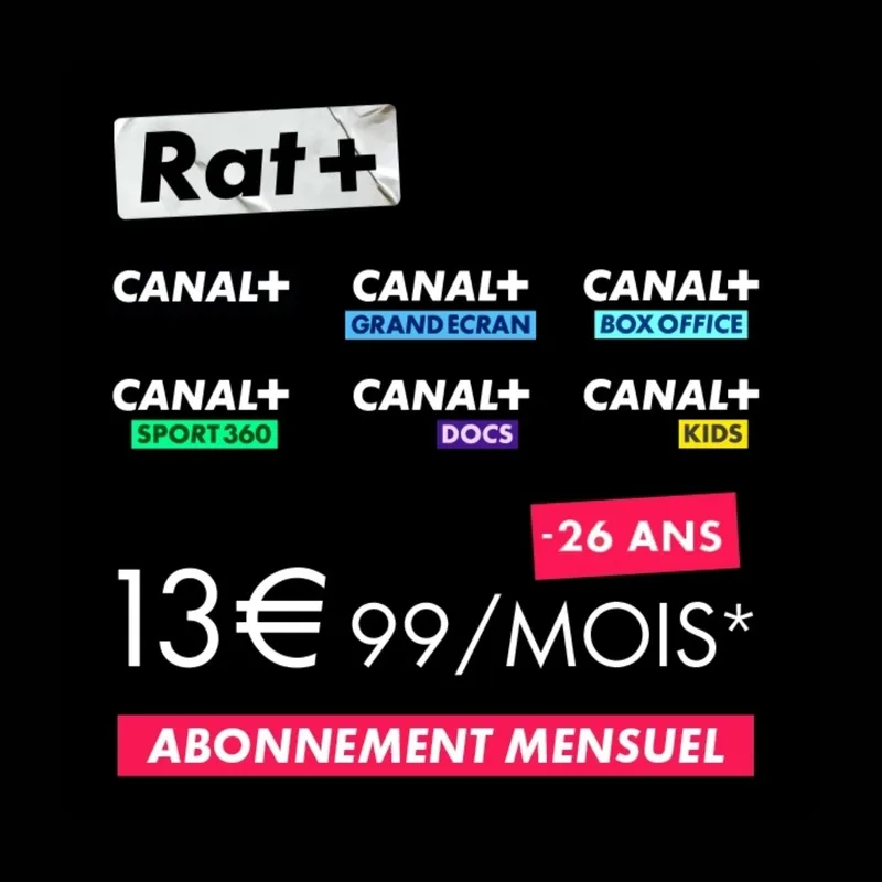Actualité : Rat+ : Canal+ lance une nouvelle offre à prix cassé pour les jeunes