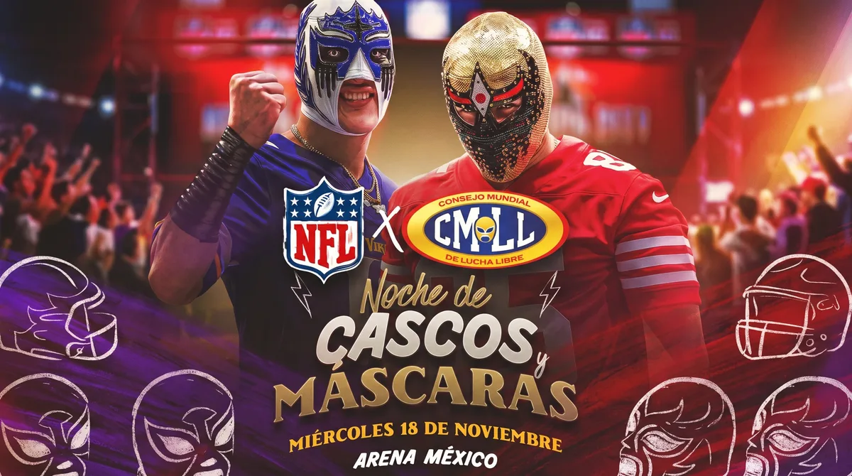 CMLL y NFL anuncian “Noche de cascos y máscaras” en la Arena México: cuándo y dónde comprar boletos