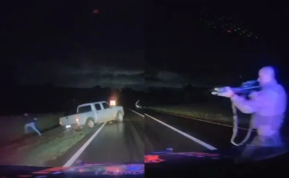 Vídeo mostra perseguição policial que termina com quase 1 tonelada de maconha apreendida na BR-163