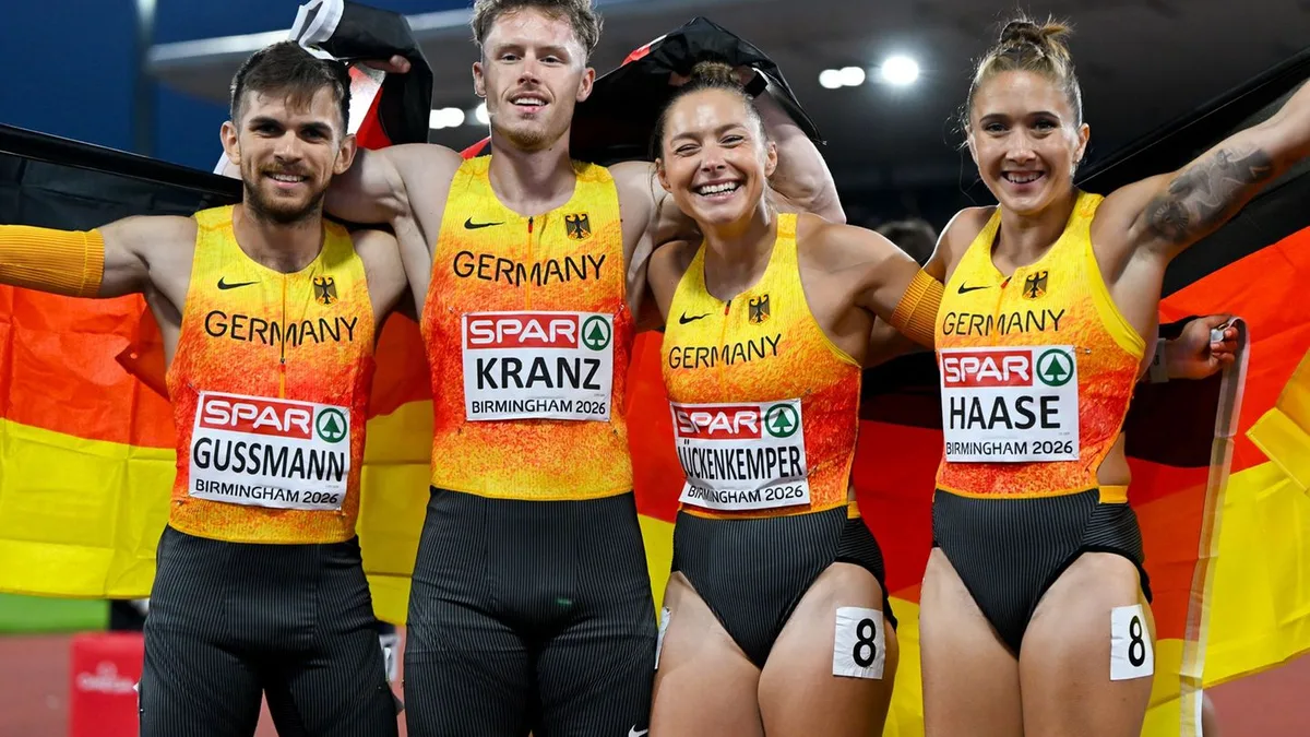 Leichtathletik: Bei EM-Premiere: Deutsche Mixed-Staffel sprintet zu Silber