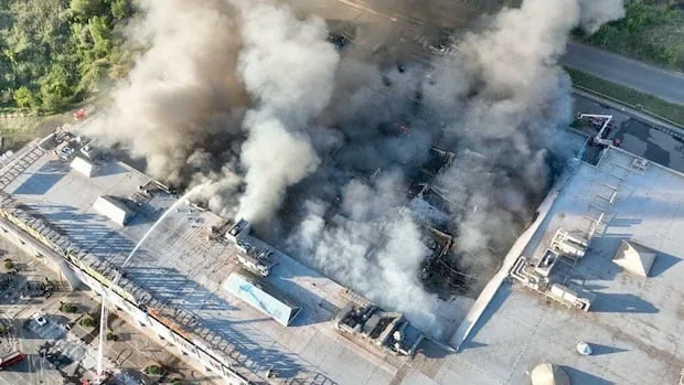 Zelenskyy vows response to deadly Russian multi-drone attack on shopping centre in central Ukraine