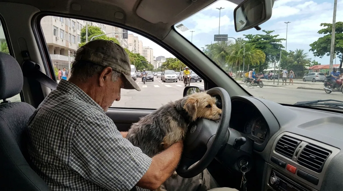 Motorista pode ser multado por levar o cachorro no colo e descobre que levar animais no carro pode render multa pesada
