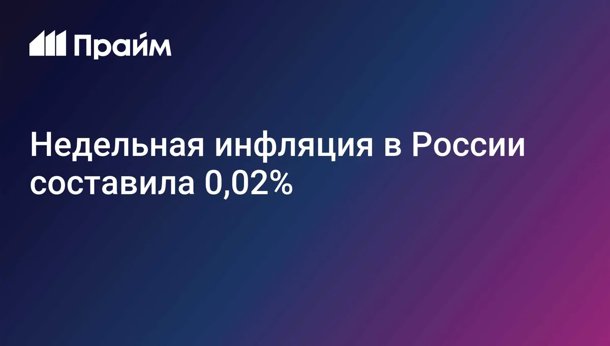 Недельная инфляция в России составила 0,02%