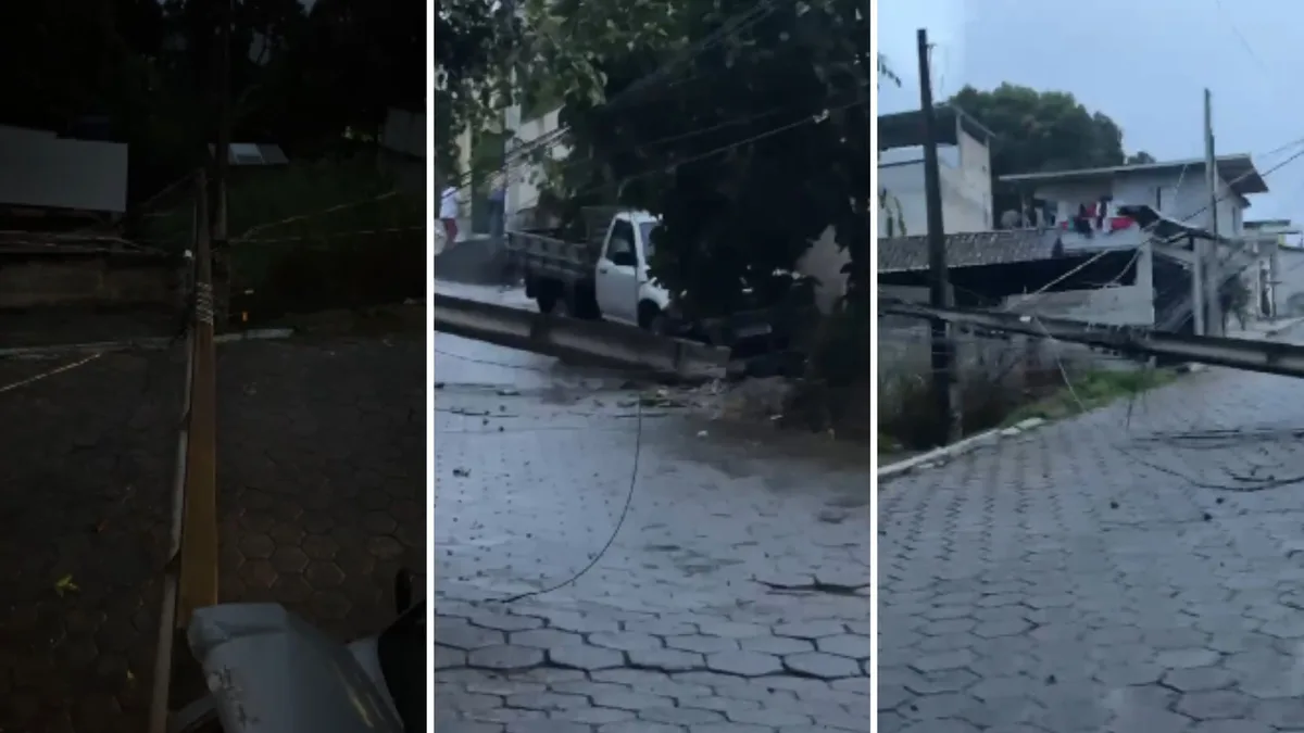 Caminhonete derruba poste e deixa imóveis sem energia em Atílio Vivácqua