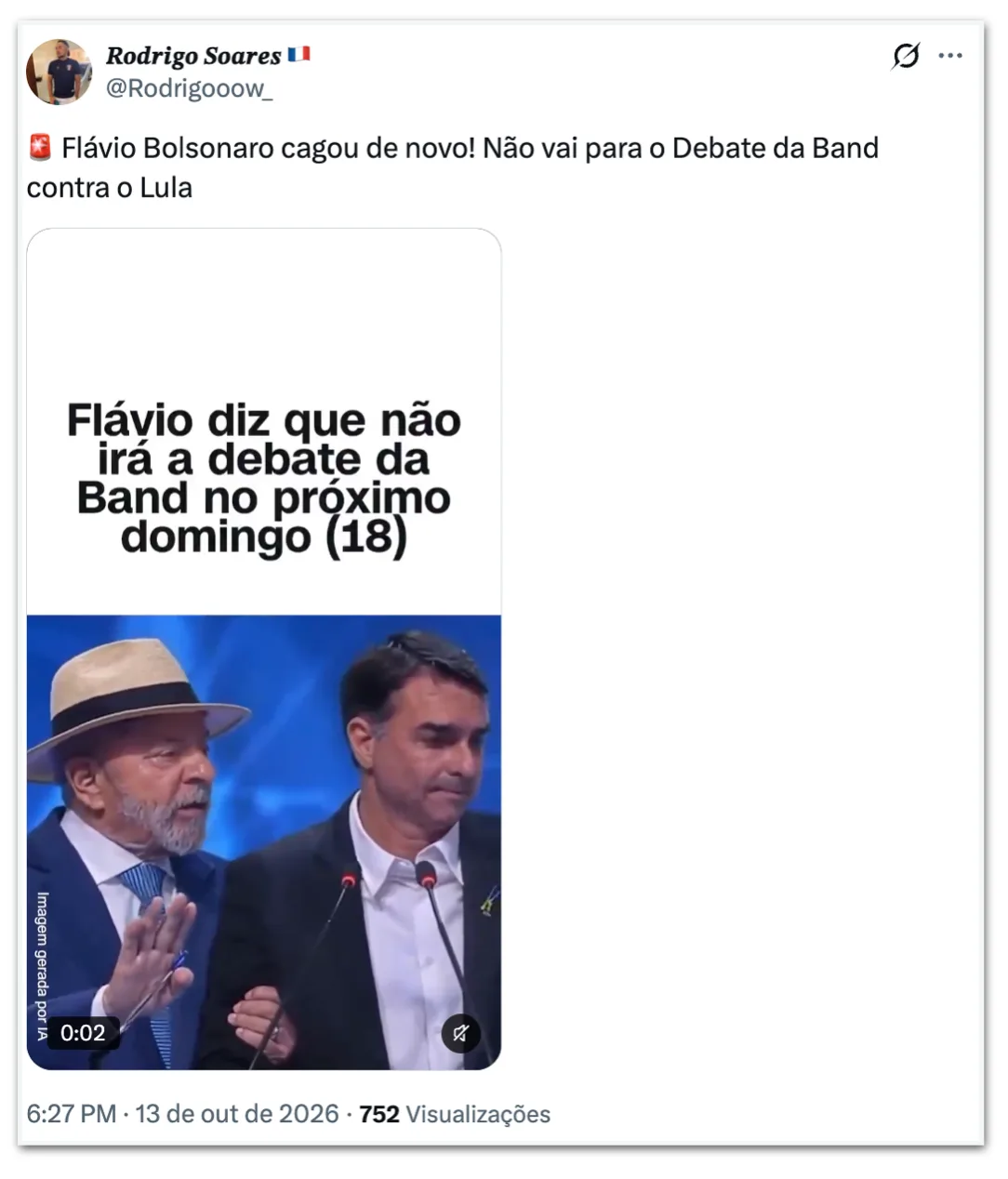 Desistência de Flávio em debates vira meme na internet: “Arregão”