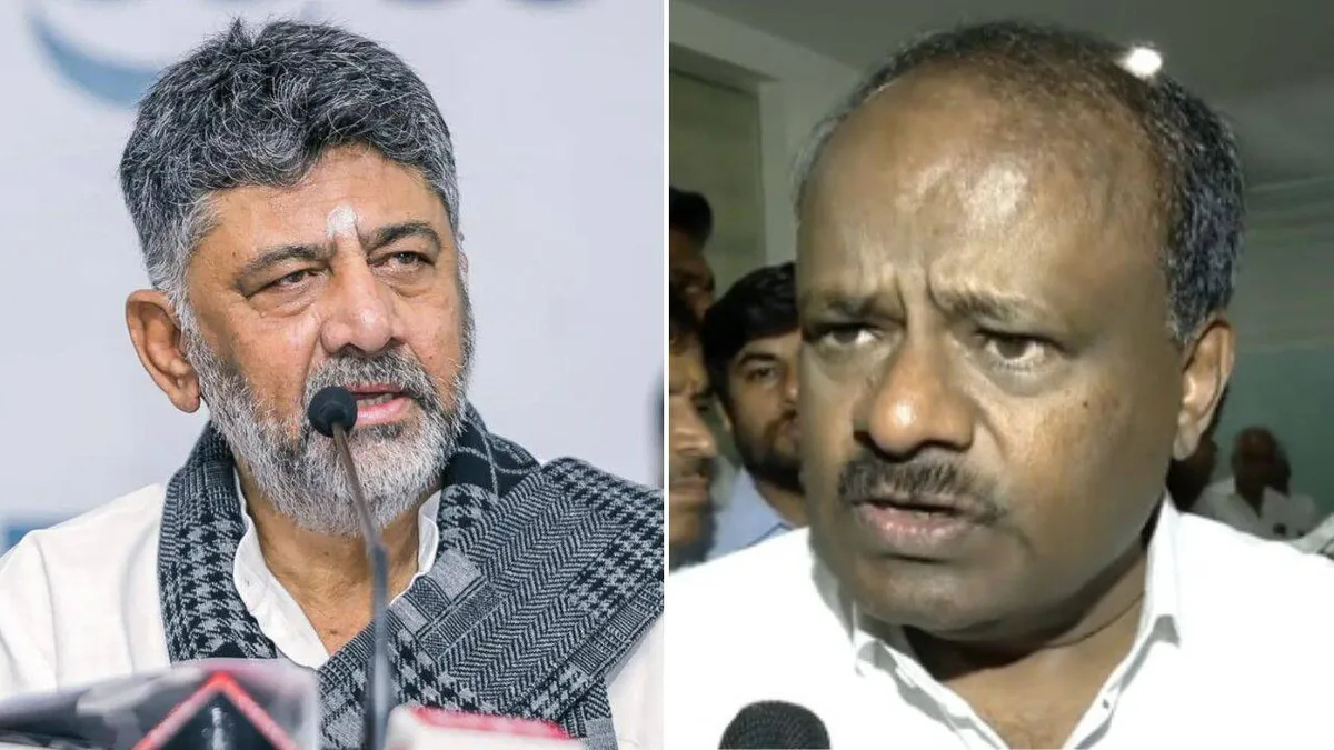 ‘Cong will push him out as CM’: Kumaraswamy after DKS being ‘pushed’ at Delhi march