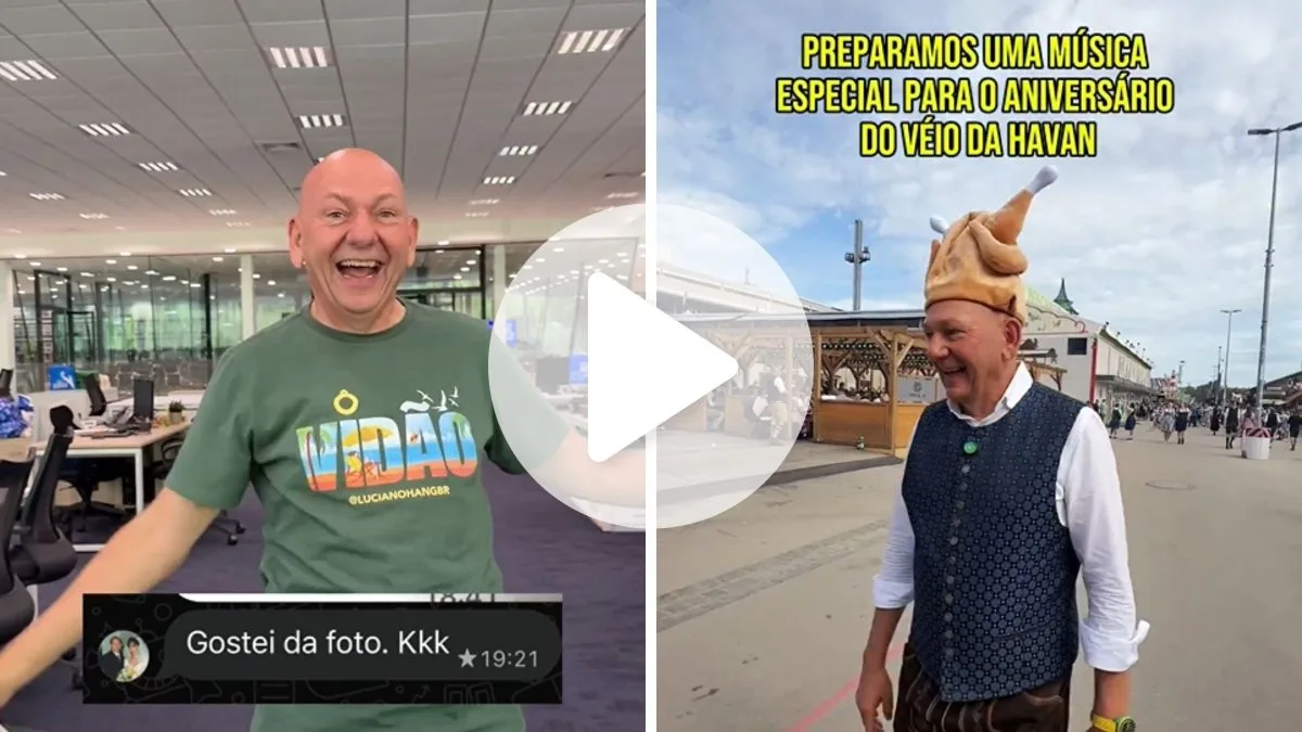 Áudios do ‘Véio da Havan’ viram música em homenagem de aniversário preparada pelos funcionários da loja