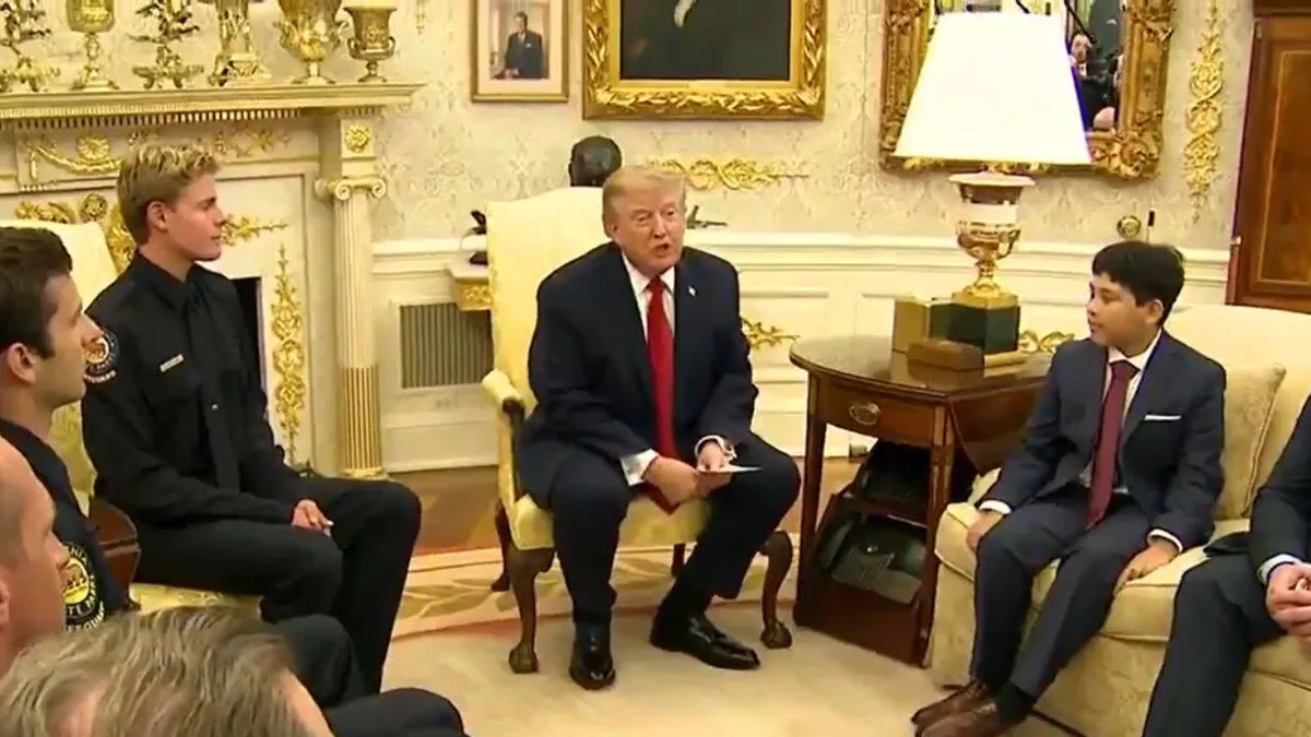 Trump to rescued 10-year-old: 'You're lucky I wasn't on service that day'