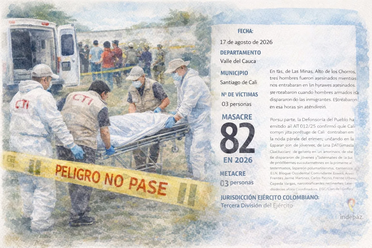 Masacre en Cali dejo tres jóvenes fallecidos: les dispararon en plena vía pública