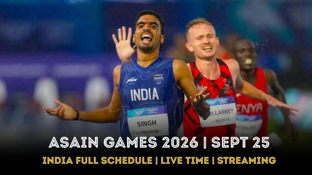 Asiad 2026 Sept 25: India full schedule, medal events time, live streaming