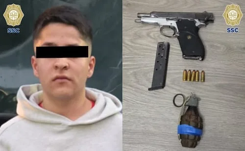 Detienen a "El Pirrín", presunto integrante de La Unión Tepito; llevaba granada y arma en Venustiano Carranza