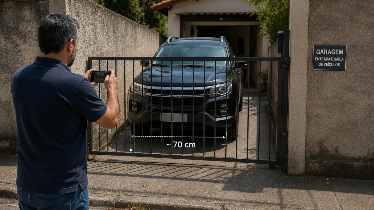 Família divide entrada de garagem com vizinho durante 18 anos e novo proprietário instala portão que impede manobra de veículos maiores