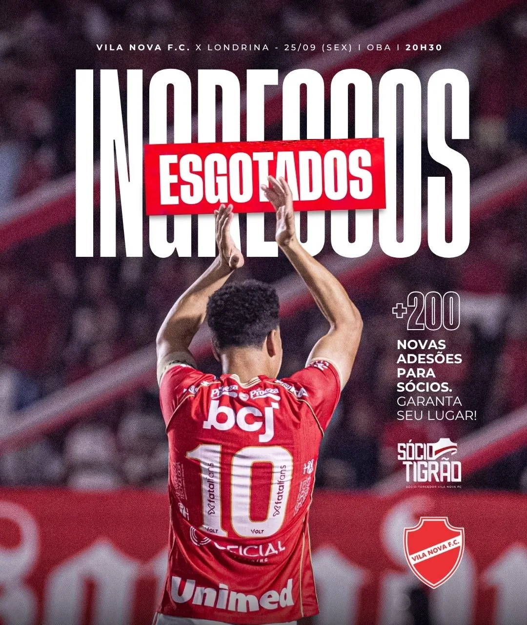 Vila Nova x Londrina: ingressos esgotados para o jogo desta sexta no OBA