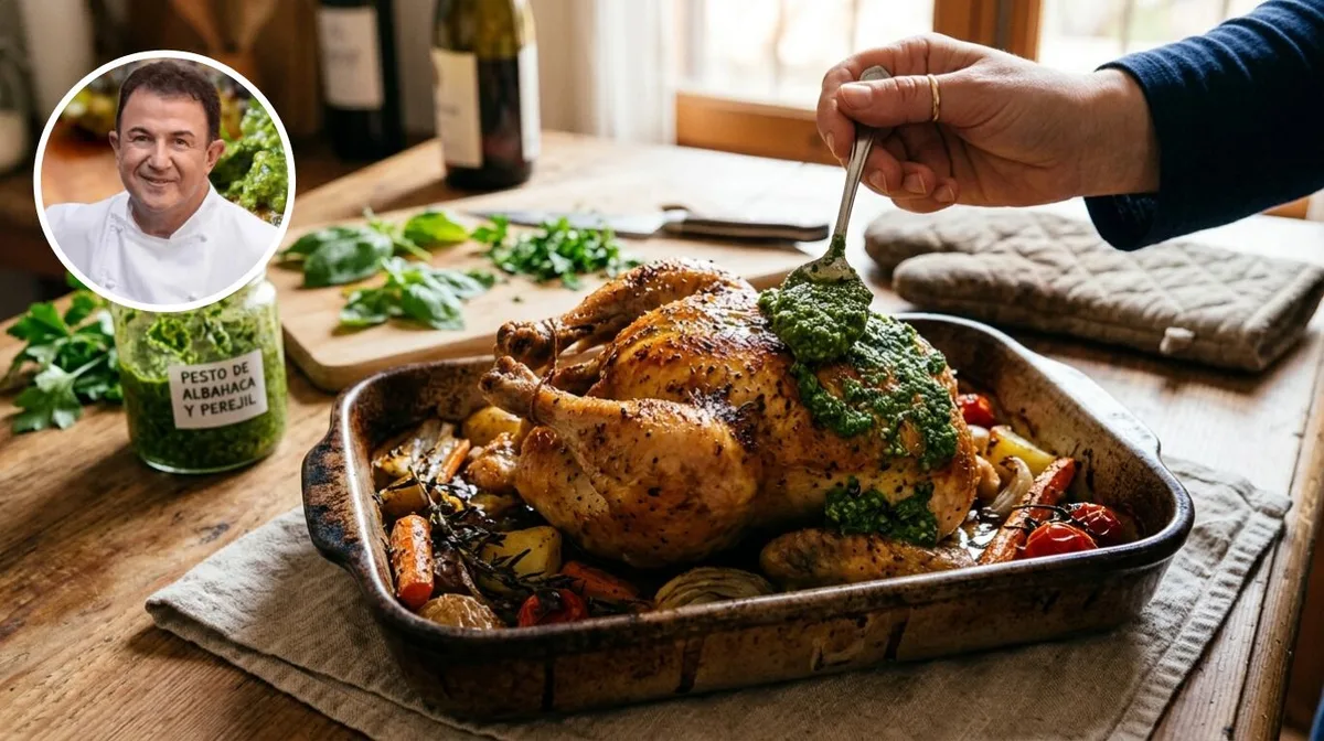 Martin Berasategui, chef: “Para un pollo al horno delicioso, hacé esta salsa con 20 g de perejil y 90 g de albahaca”