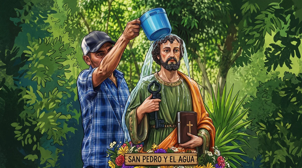 Lavaron santos para pedir por lluvia y una llovizna encendió la esperanza en plena sequía de la comunidad de Intibucá, Honduras