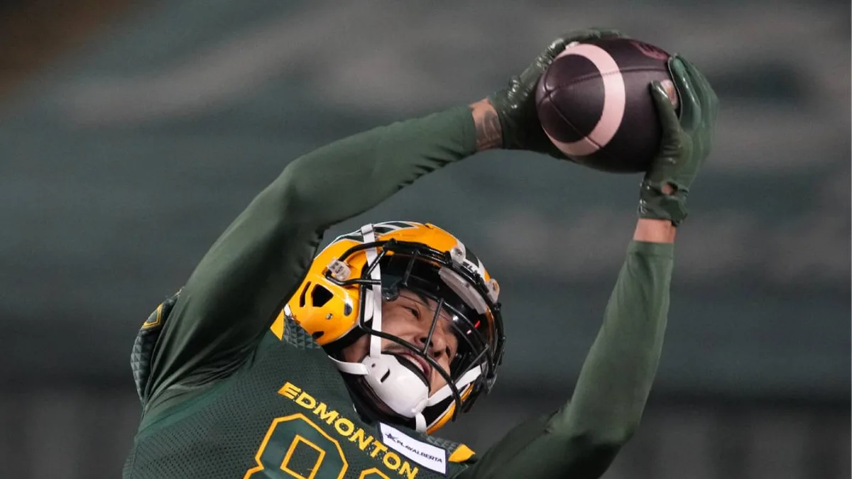 Elks’ Mathis intercepts Tiger-Cats fake punt, goes to the house for pick-six