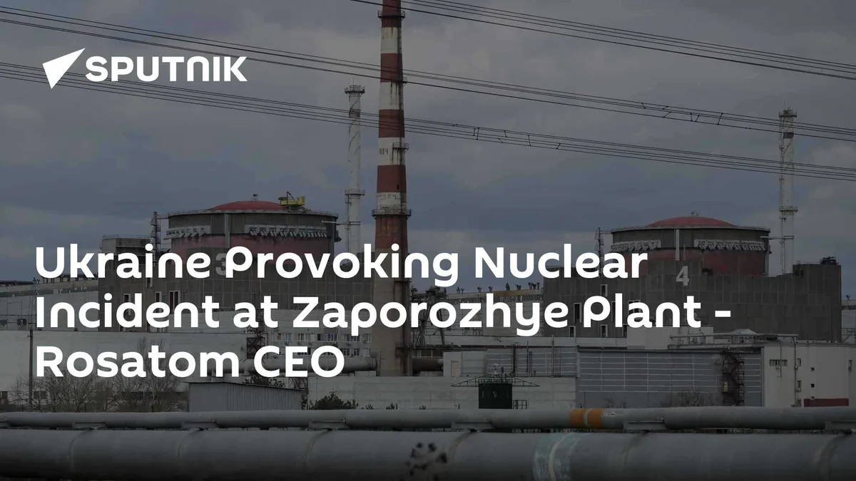Ukraine Provoking Nuclear Incident at Zaporozhye Plant - Rosatom CEO