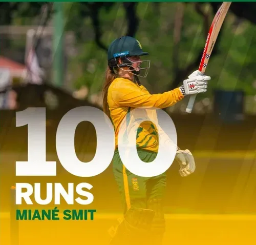 Miane Smit's maiden T20I century powers Proteas Women to victory over Zimbabwe