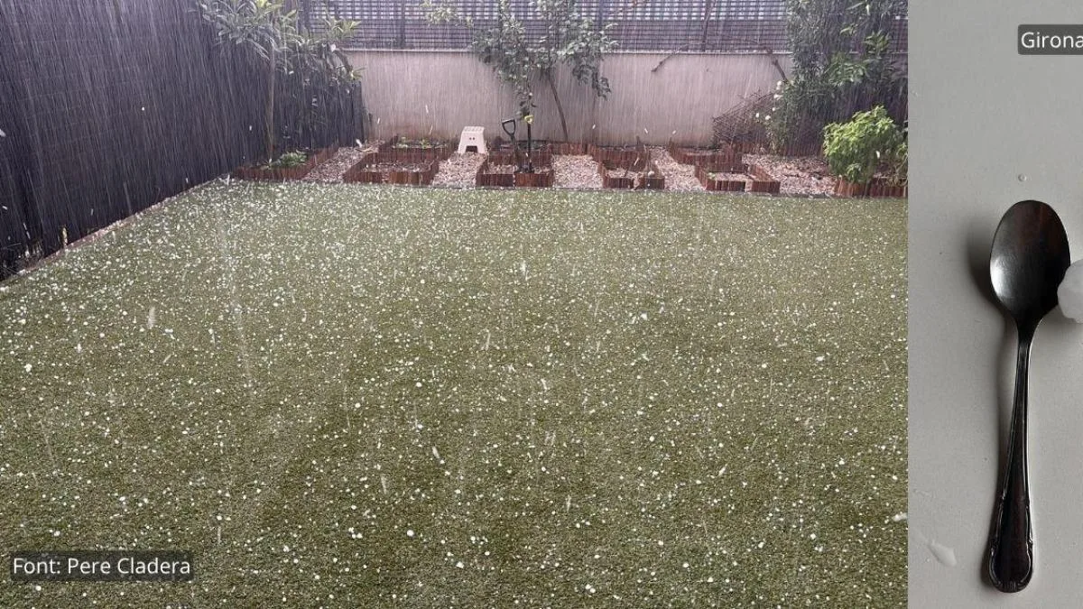 Las intensas lluvias ya descargan en Catalunya y dejan una fuerte tormenta con granizo en Girona