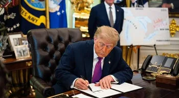 Trump assina ordem executiva para renomear o Lago Ontário como Lago América