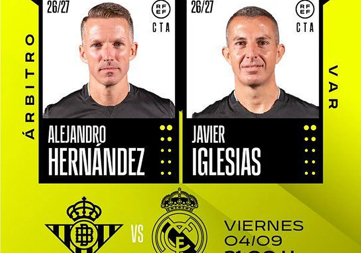 Hernández Hernández, designado para arbitrar el Real Betis - Real Madrid