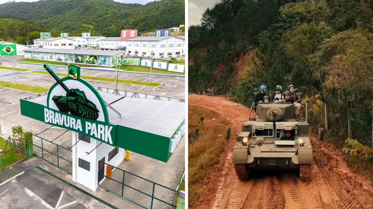 Como ficou novo parque temático de R$ 100 milhões em SC que tem tanques, tirolesa e blindados