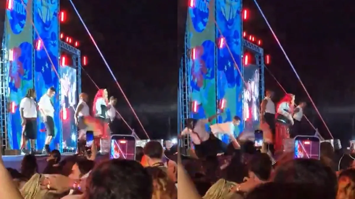 VÍDEO: bailarinos caem do palco após parte da estrutura ceder durante show de Gloria Groove em MG