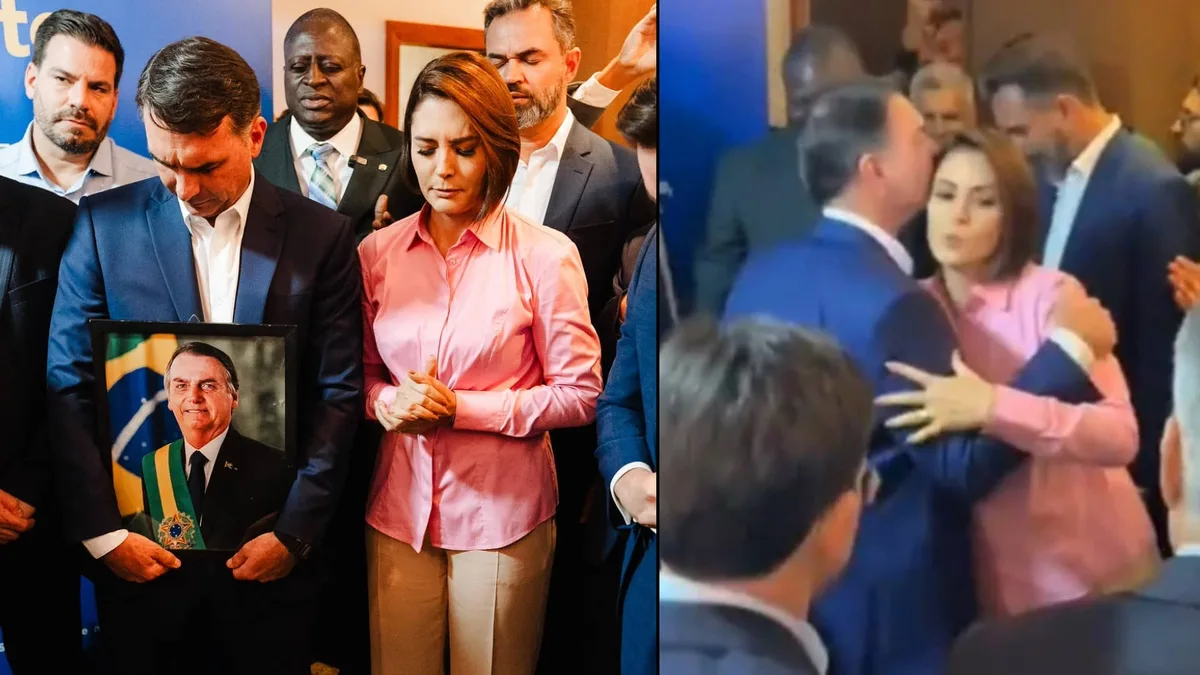 Michelle encenou “pacificação” com Flávio após apelo de Bolsonaro – e não disfarçou o descontentamento