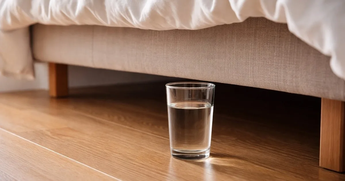La psicología dice que las personas que tienen un vaso de agua junto a la cama que nunca beben no son derrochadoras, sino que calman una baja vigilancia de fondo sabiendo que si se despiertan necesitando algo, ya está ahí