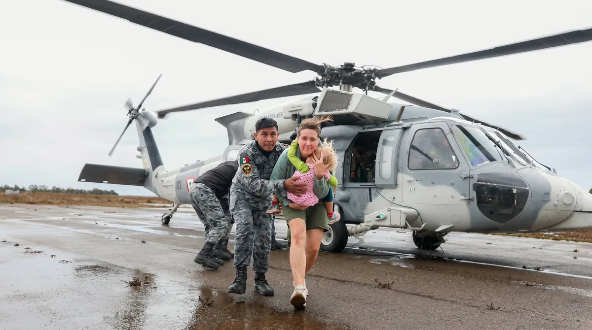 Huracán Rachel: rescatan a 32 personas atrapadas por las lluvias en un rancho de Ensenada