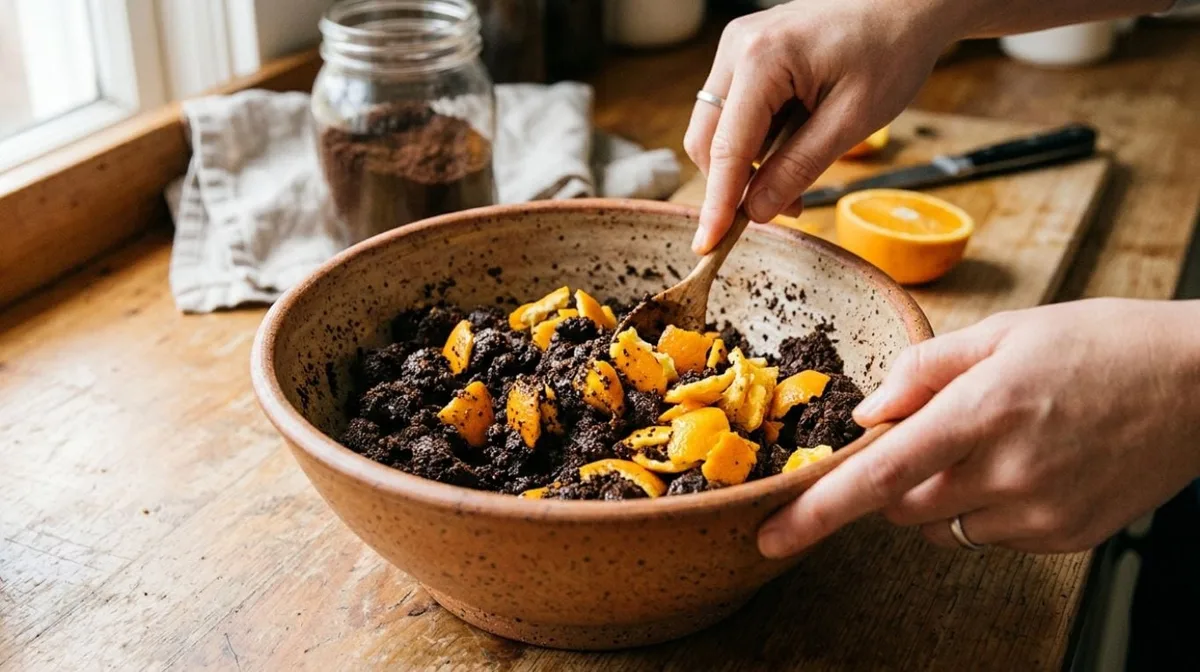 Mezclar café usado con cáscaras de naranja: por qué lo recomiendan y para qué sirve en el jardín
