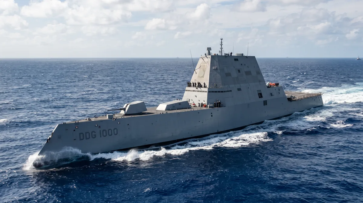 Custando quase 8 bilhões de dólares, contratorpedeiro furtivo militar de 190 metros e 15.000 toneladas reflete o sinal de radar equivalente ao de um pequeno barco de pesco