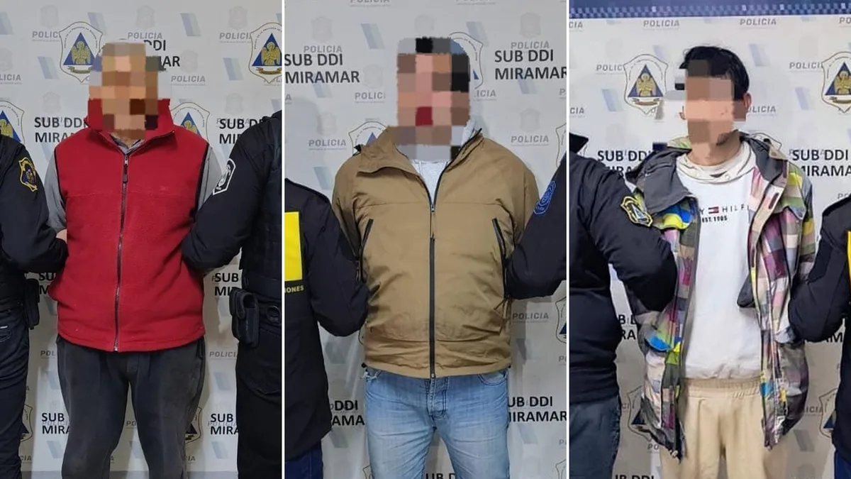 Tres detenidos por una violenta entradera en Miramar: robaron una camioneta y la incendiaron durante la fuga
