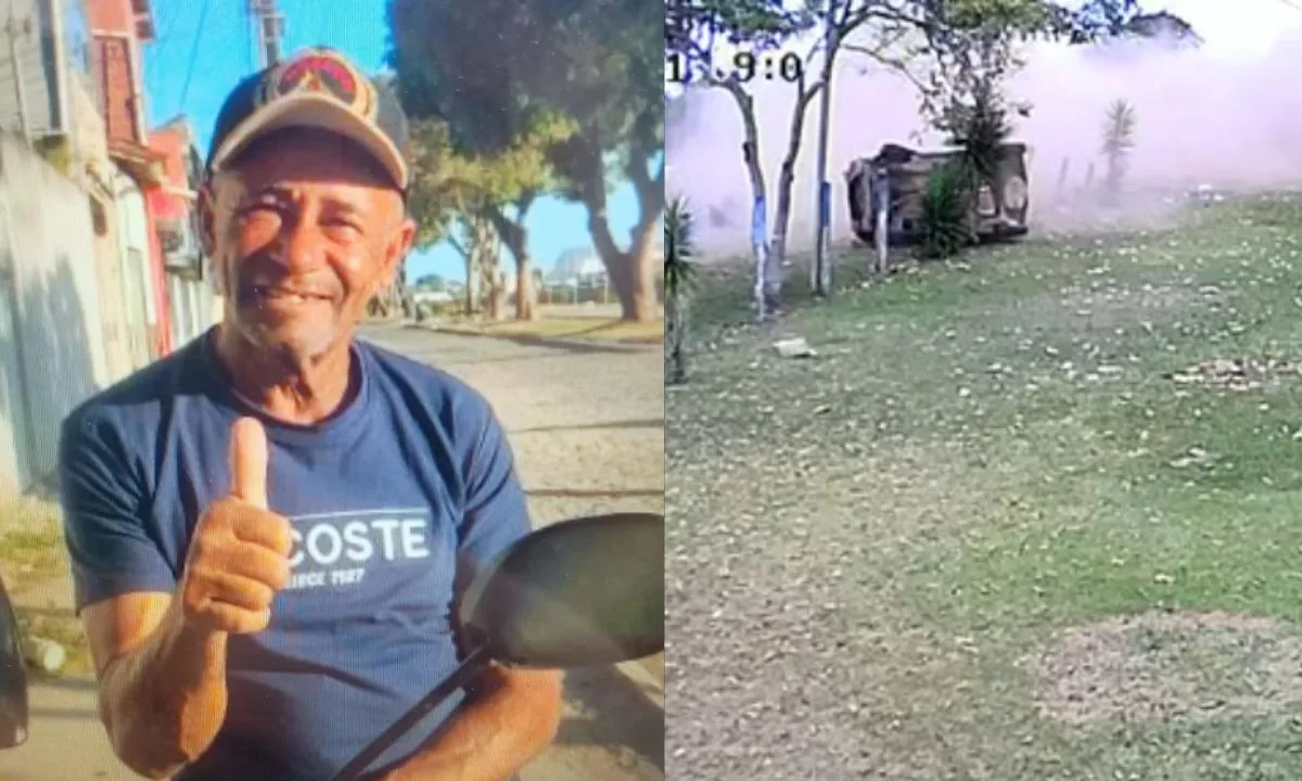 VÍDEO: idoso morre a caminho de almoço de família após carro derrapar e capotar na Bahia