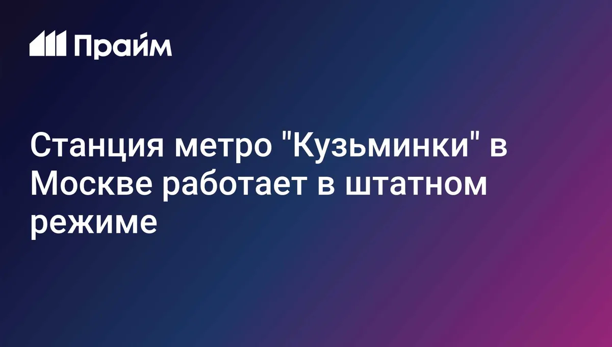 Станция метро "Кузьминки" в Москве работает в штатном режиме