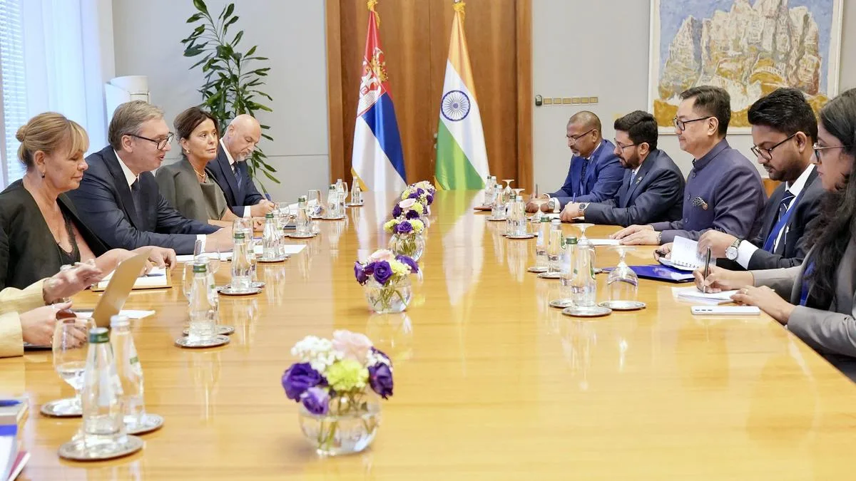Kiren Rijiju meets Serbian President Vucic, reaffirms strong India-Serbia ties