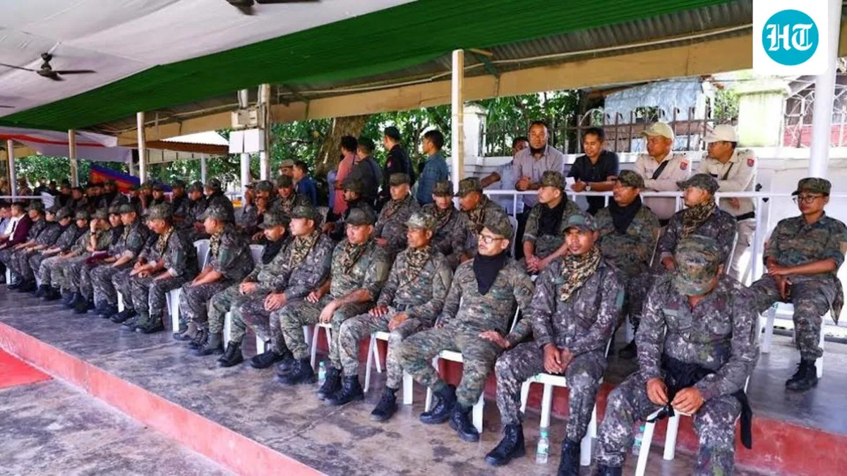 Manipur: Chief of banned outfit, 46 cadres surrender with arms before CM