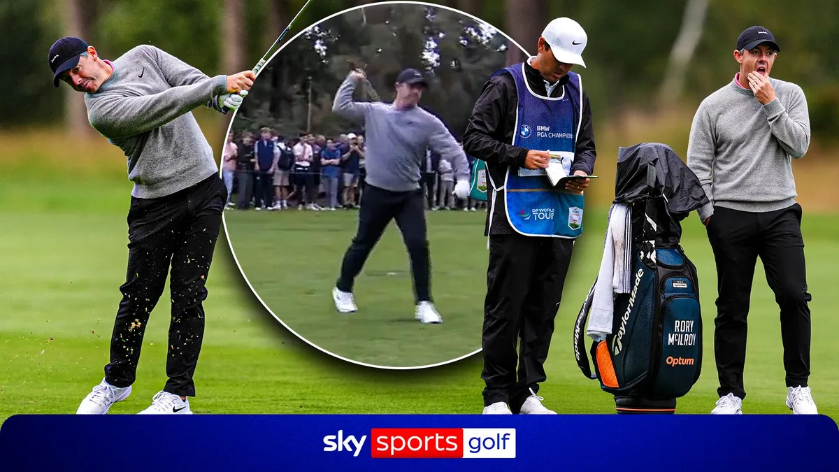 'He's furious!' - McIlroy feigns club throw before finding rough a hole later!