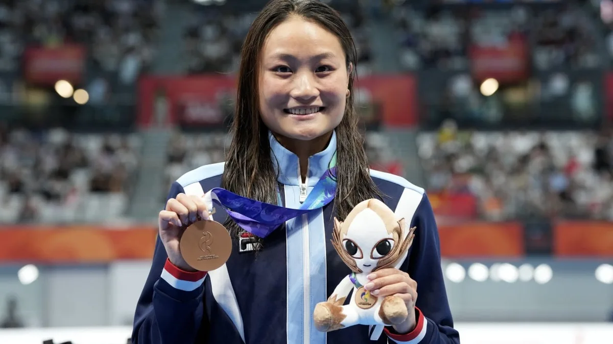 Hong Kong’s Natalie Kan ‘really surprised’ to win bronze in 100m butterfly at Asian Games