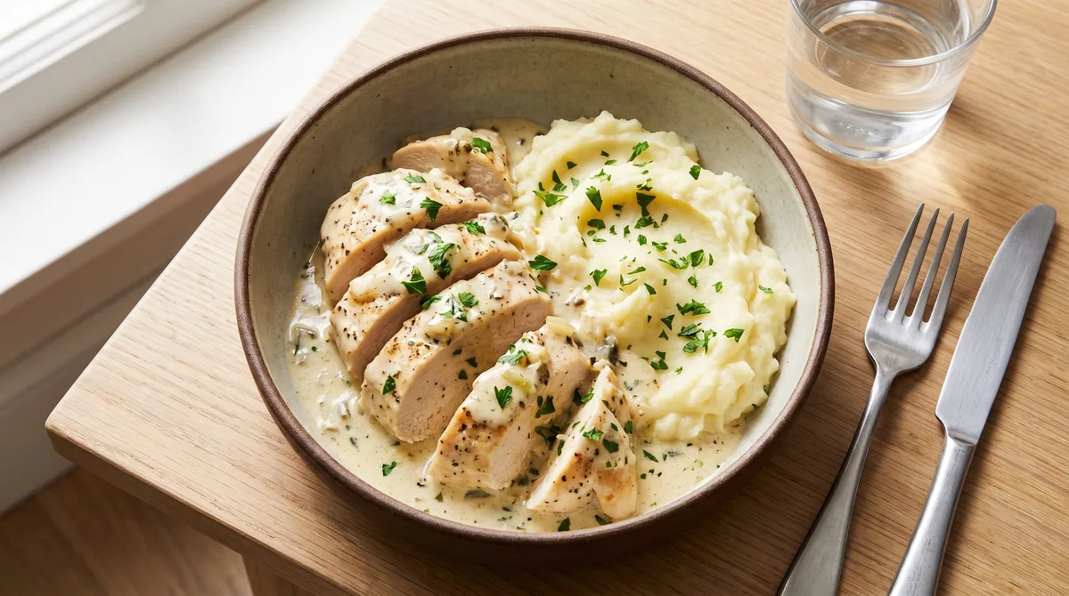 Receta de pechugas de pollo con salsa blanca, rápida y fácil