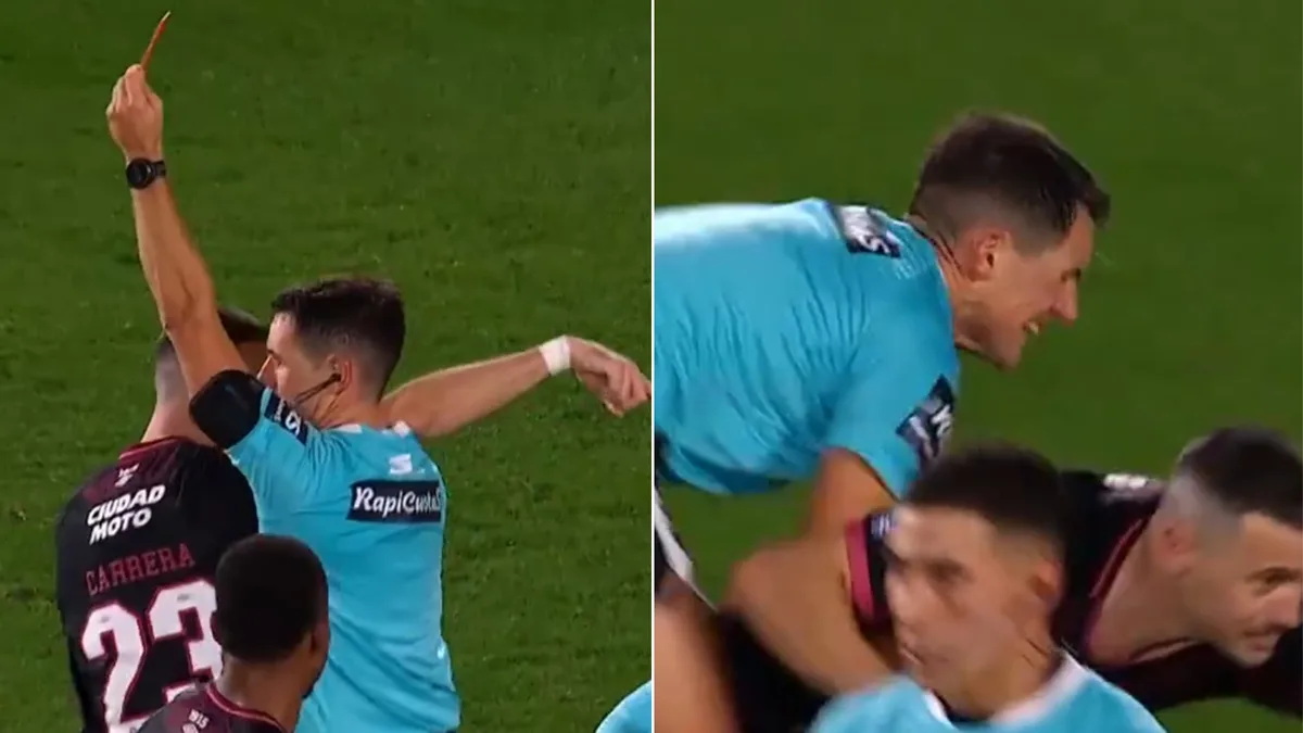 Expulsión, tackle del árbitro y gresca: el escandaloso final del partido entre Independiente y Lanús