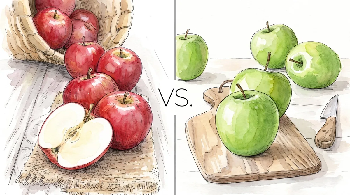 Manzana roja o verde: qué variedad conviene según el uso en la cocina