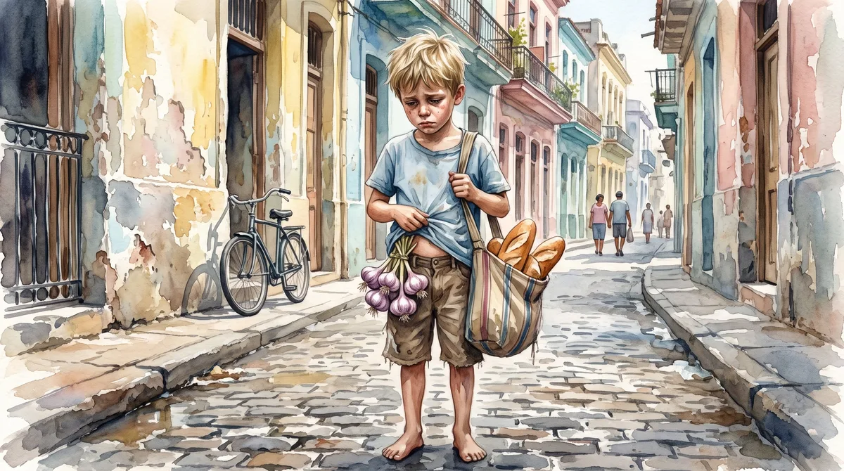 La infancia que trabaja en Cuba: La dura vida de un niño de diez años que vende ajos y pan