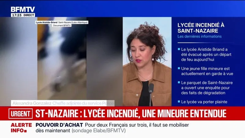 Incendie dans un lycée à Saint-Nazaire: une lycéenne interpellée et placée en garde à vue