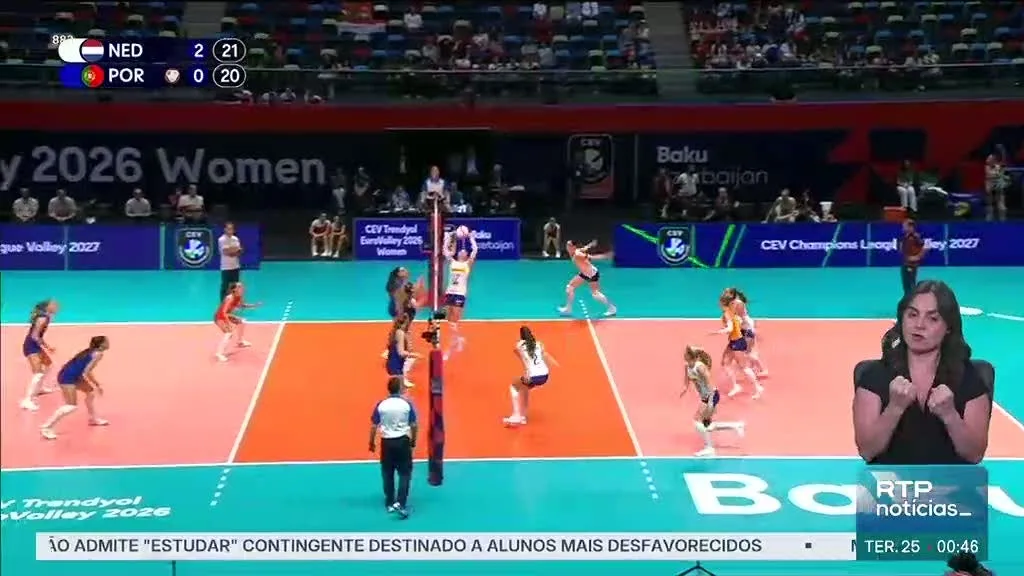 Portugal derrotado pelos Países Baixos no Europeu de Voleibol