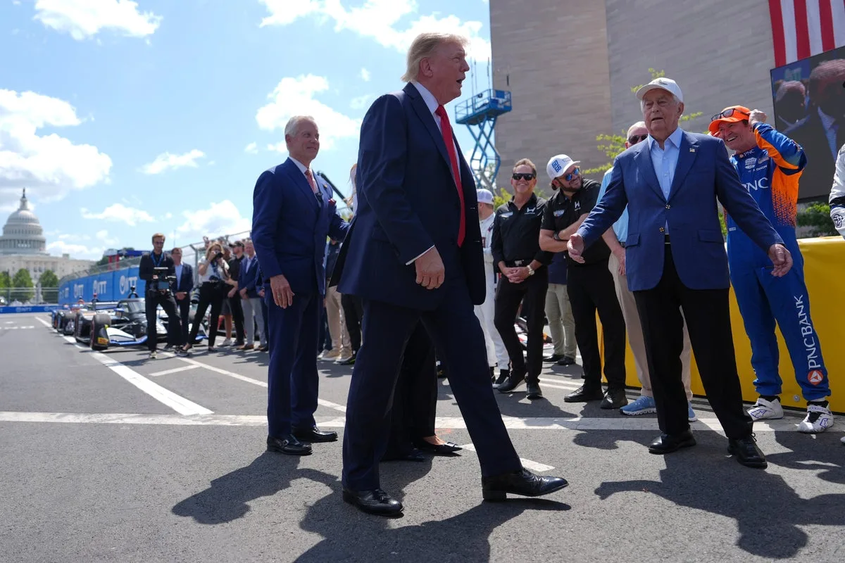 Trump leads the IndyCar prerace in the Beast before cars zoom through Washington's streets