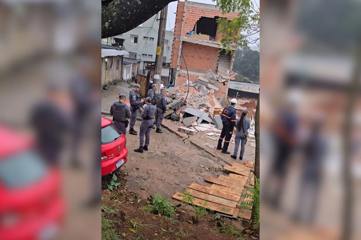 Defesa Civil interdita imóveis vizinhos após desabamento em São Bernardo